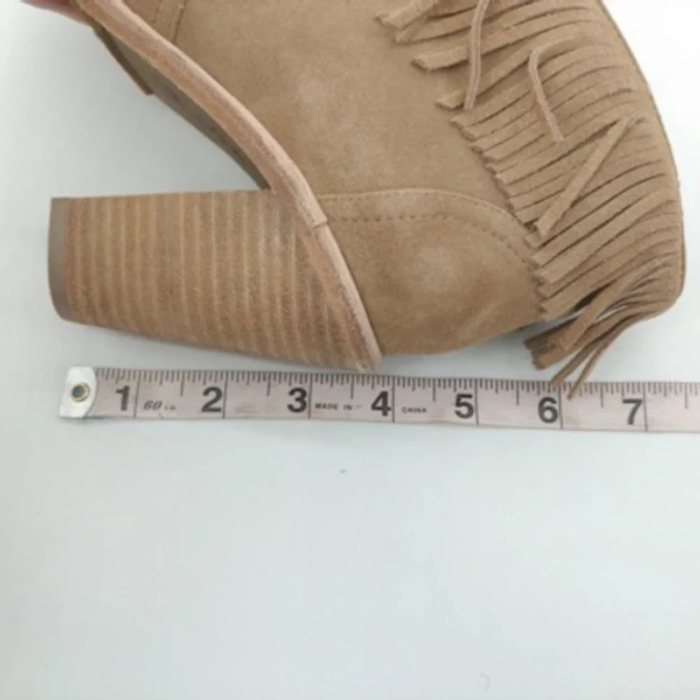 Joie Shoes Womens Loren Ankle Boots Brown Leather Fringes EUR 35.5